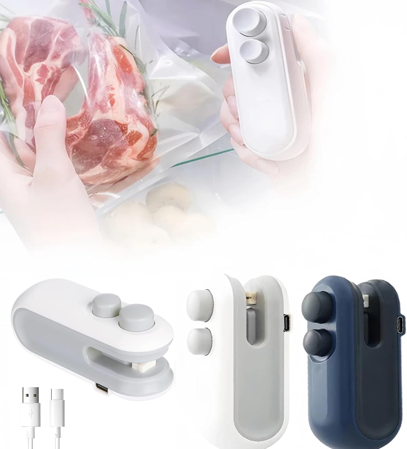Seal Freshness in Seconds – 2-in-1 Mini Bag Sealer & Cutter