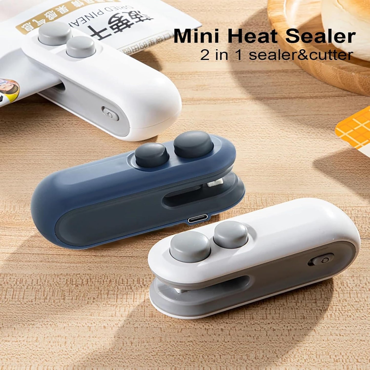 Seal Freshness in Seconds – 2-in-1 Mini Bag Sealer & Cutter